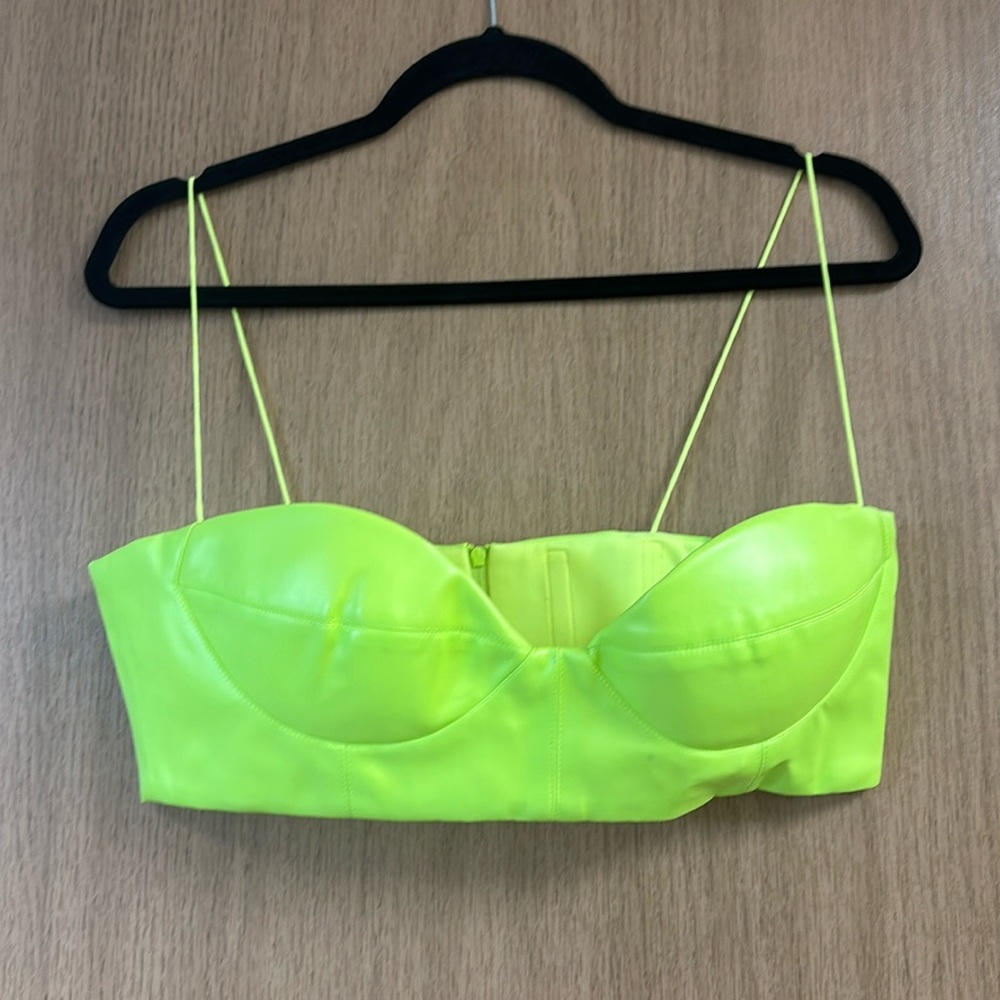 Alex Perry Neon Yellow Bustier Top